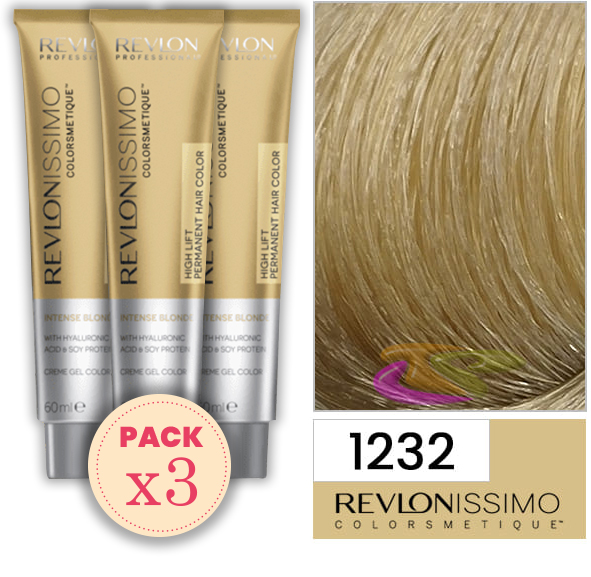 Pack 3 Tintes Revlonissimo Intense Blonde 1232 Nacarado 60 Ml Revlon 15