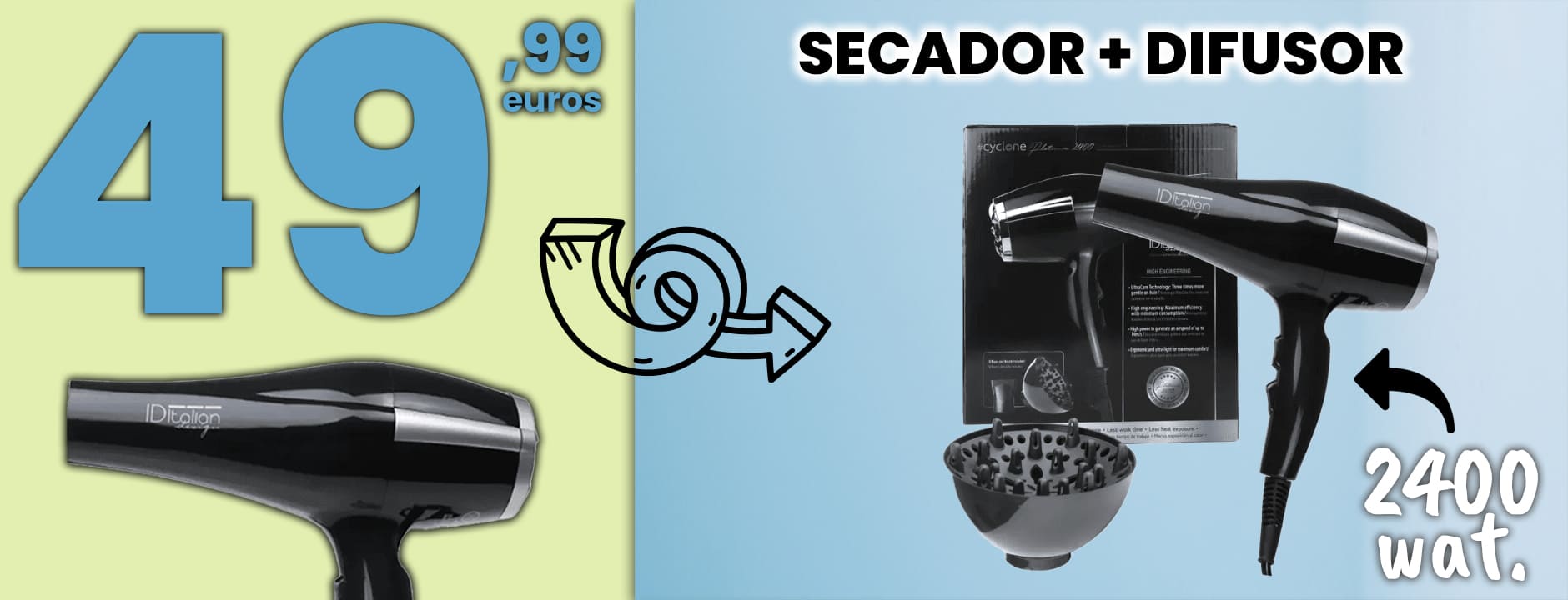 PARTI - SECADOR CYCLONE GRANDE + DIFUSOR