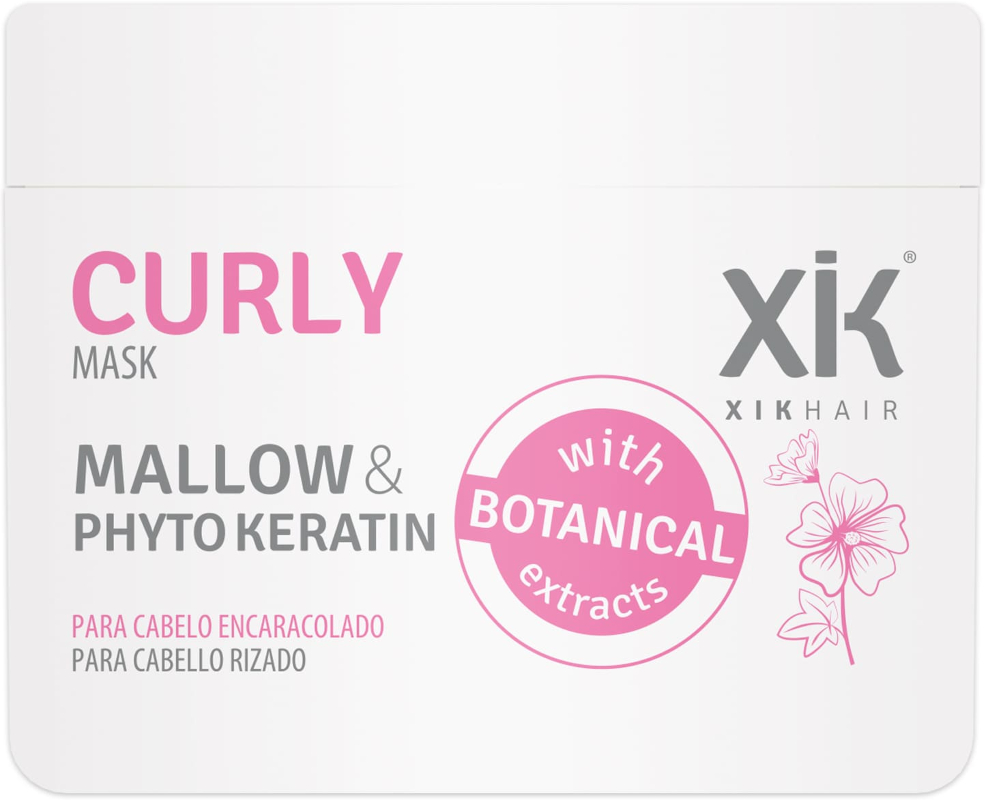 Mascarilla Curly Para Cabellos Rizados Con Mallow Y Phyto Keratin Natural Vegano 500 Xik Hair 9,62 €