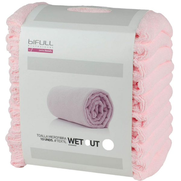 Bifull - 10 Toallas Microfibra Rosa 40x73cm