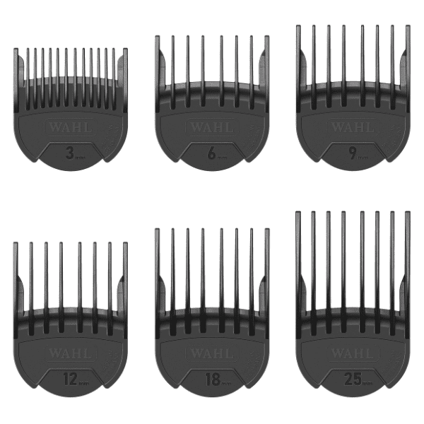 Wahl - Pack 6 Peines Universales Deslizantes (3mm, 6mm, 9mm, 12mm, 18mm, 25mm) (1802-7200)