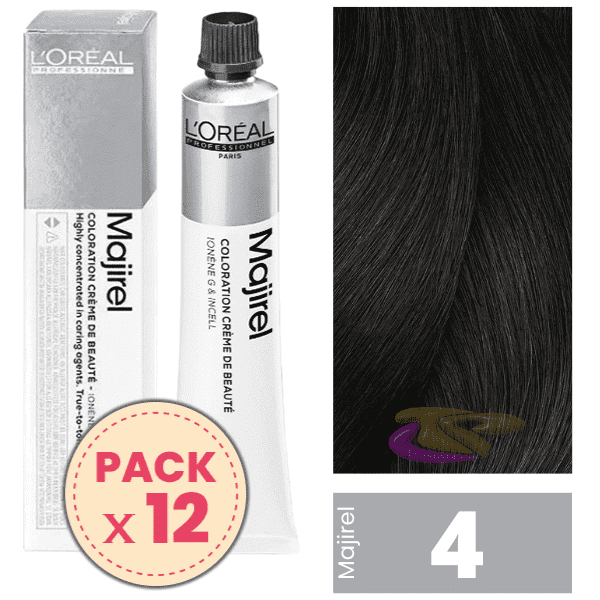 L`Oréal - Pack 12 Tintes MAJIREL 4 Castaño 50 ml