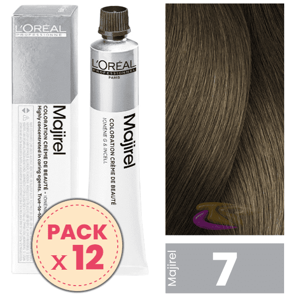 L`Oréal - Pack 12 Tintes MAJIREL 7 Rubio 50 ml