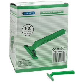 Klmed - Cuchillas rasuradoras UNA hoja en color VERDE en caja de 100 uds (400131)