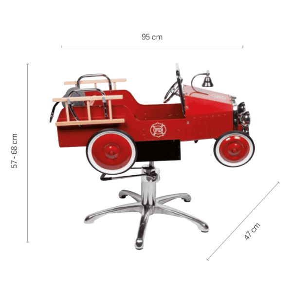 Eurostil - Silla de peluquería especial niños COCHE BOMBEROS ROJO (04727)