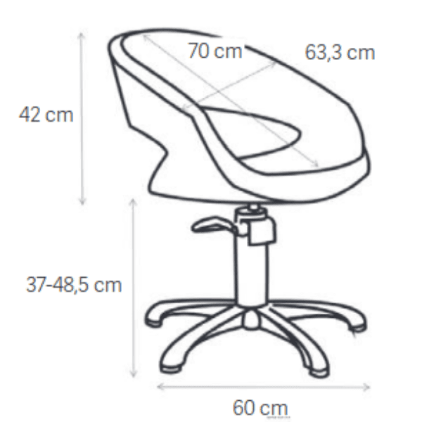 Eurostil - Silla de peluquería OVAL con Pie Estrella (bomba hidráulica) (07194)