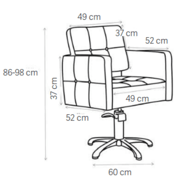 Eurostil - Silla de peluquería GLAMOUR con Pie Estrella (bomba hidráulica) (07190)