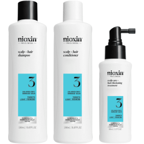 Nioxin - Kit SISTEMA 3 Cabello TEÑIDO Ligera Pérdida de Densidad (Champú 150 ml + Acondicionador 150 ml + Tratamiento...