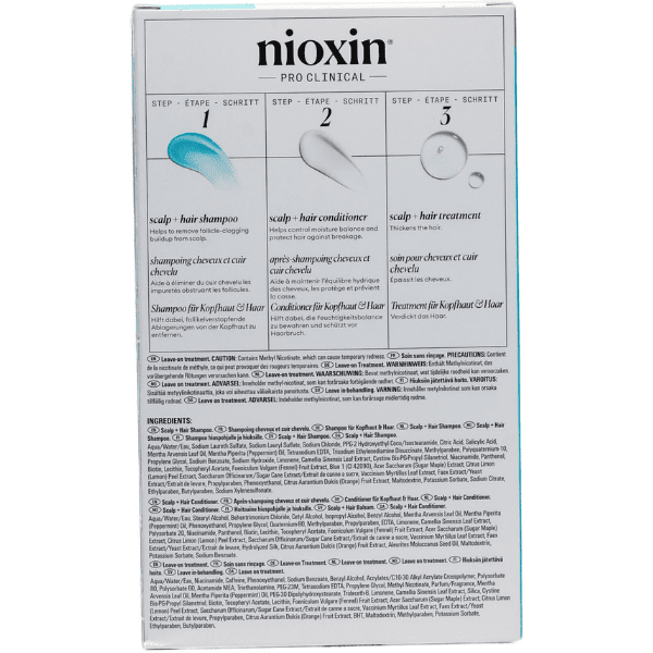 Nioxin - Kit SISTEMA 3 Cabello TEÑIDO Ligera Pérdida de Densidad (Champú 150 ml + Acondicionador 150 ml + Tratamiento 40 ml)