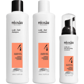 Nioxin - Kit SISTEMA 4 Cabello TEÑIDO Avanzada Pérdida de Densidad (Champú 150 ml + Acondicionador 150 ml + Tratamien...