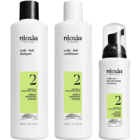 Nioxin - Kit SISTEMA 2 Cabello NATURAL Avanzada Pérdida de Densidad (Champú 300 ml + Acondicionador 300 ml + Tratamien...