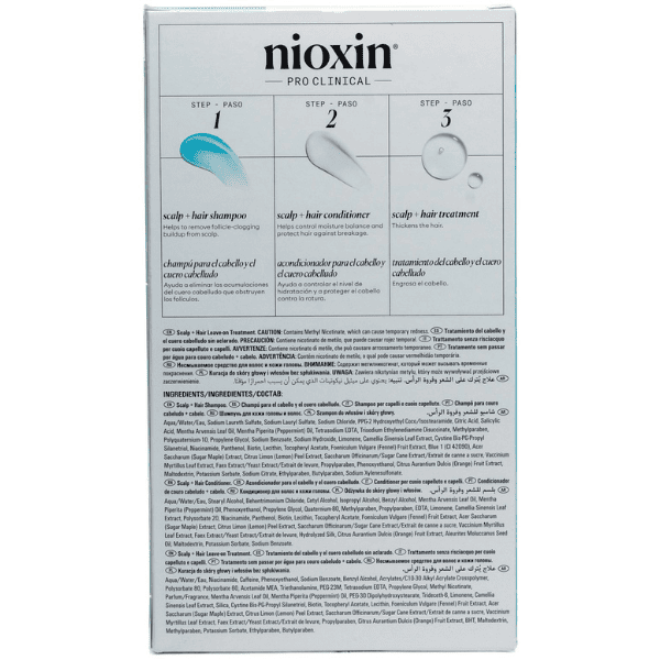 Nioxin - Kit SISTEMA 3 Cabello TEÑIDO Ligera Pérdida de Densidad (Champú 300 ml + Acondicionador 300 ml + Tratamiento 100 ml)