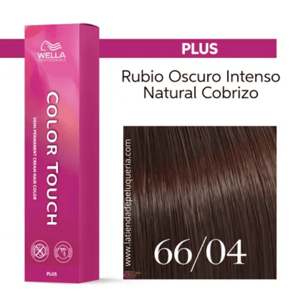 Wella - Baño COLOR TOUCH PLUS 66/04 Rubio Oscuro Intenso Natural Cobrizo (vegano) 60 ml