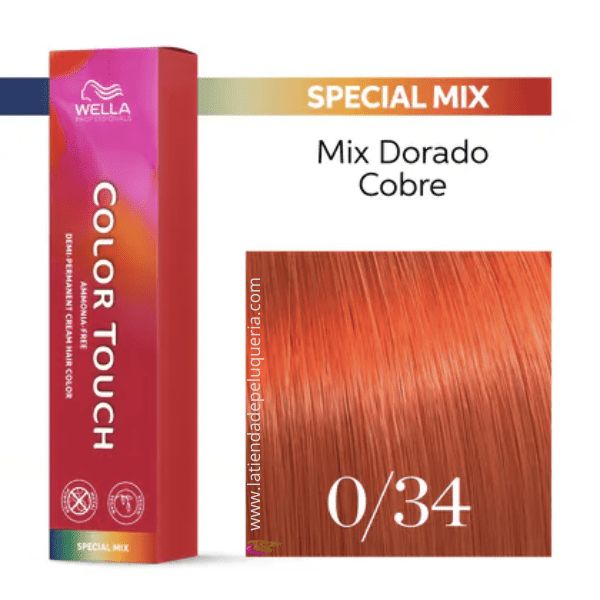 Wella - Baño COLOR TOUCH Special Mix 0/34 Dorado Cobre (intensificador) (sin amoniaco y vegano) 60 ml