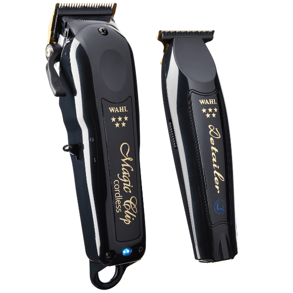 Wahl - CORDLESS BARBER COMBO Máquina Cortapelo MAGIC CLIP CORDLESS NEGRA + Máquina Patillera DETAILER-LI NEGRA