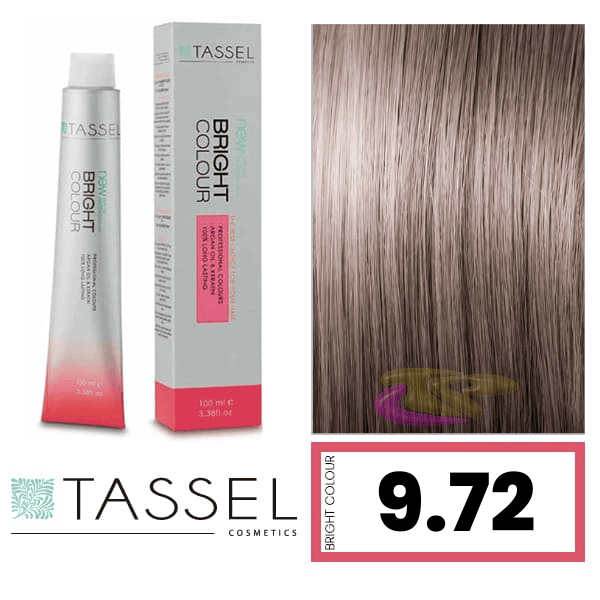 Tassel - Tinte BRIGHT COLOUR con Argán y Keratina Nº 9.72 RUBIO MUY CLARO MARRÓN BEIGE 100 ml (09269)