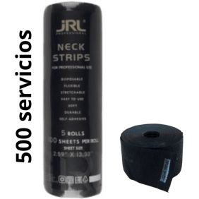 JRL - Pack 5 ROLLOS papel cuello negro con total 500 servicios