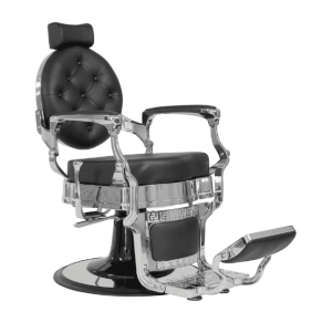 Mudi - Sillón Barbero BUZZ SILVER - BLACK BARBER CHAIR