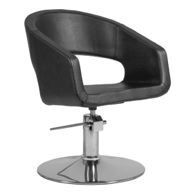 Mudi - Silla de peluquería BOHO BLACK ROUND BASE STYLING CHAIR