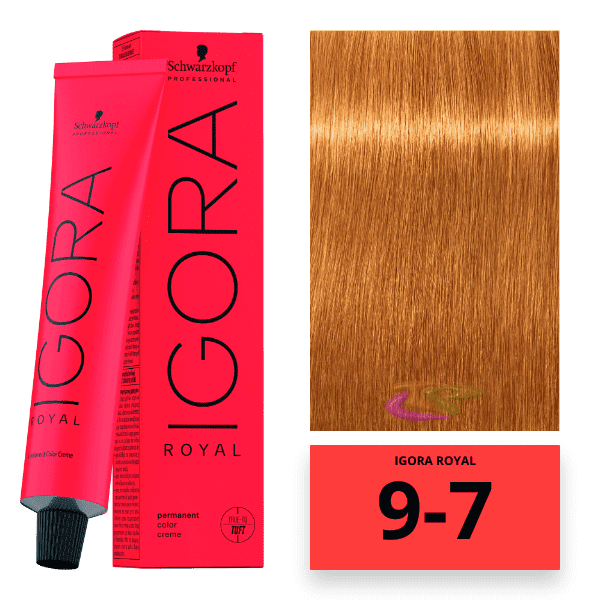 Schwarzkopf - Tinte Igora Royal 9/7 Rubio Muy Claro Cobrizo 60 ml 